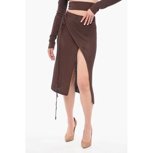 Interlaced Knit Wrap Skirt